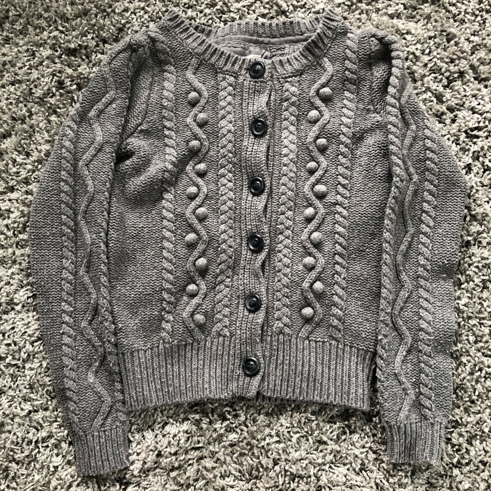 AERIE Gray Thick Cable Knitted Sweater Sz S